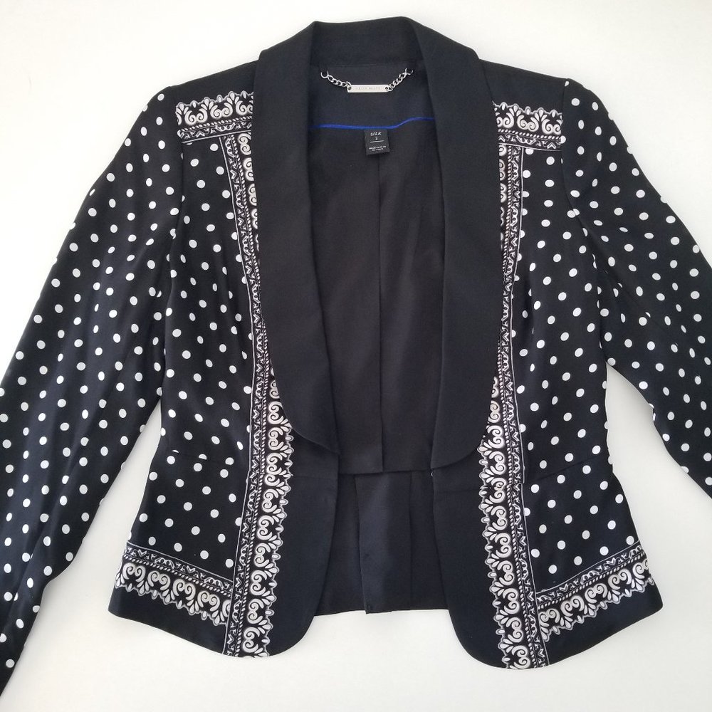 Silk Polka Dot Black & White Blazer Size 2